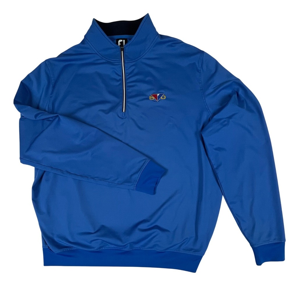 FootJoy Mens Royal Blue Quarter Zip Golf Pullover Jacket Size XL Large FJ Logo
